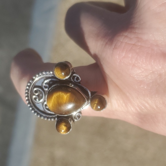 New Tiger Eye 925 Silver Ring. - Picture 10 of 16